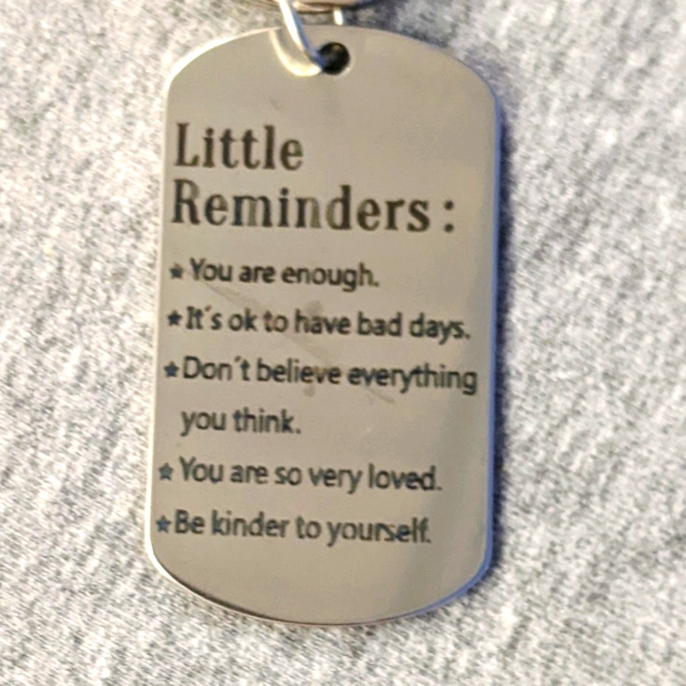 Little reminders you‎ are enough inspirational encouragement keychain necklace